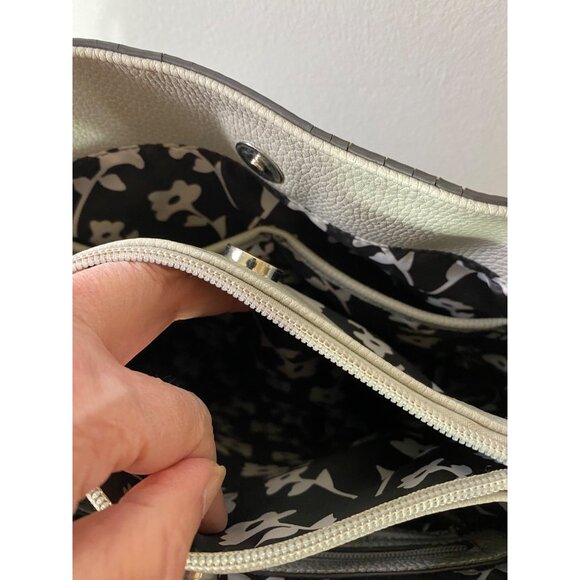 Jenna Kator Purse Bag & Wallet Gray Pebbled Vegan Leather Shoulder Crossbody - Picture 8 of 14